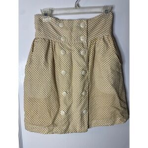COMME‎ TOI Polka Dot High Waisted Button Front Mini Skirt Size S